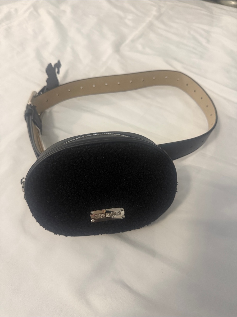 Steve Madden Black Oval Belt Bag
